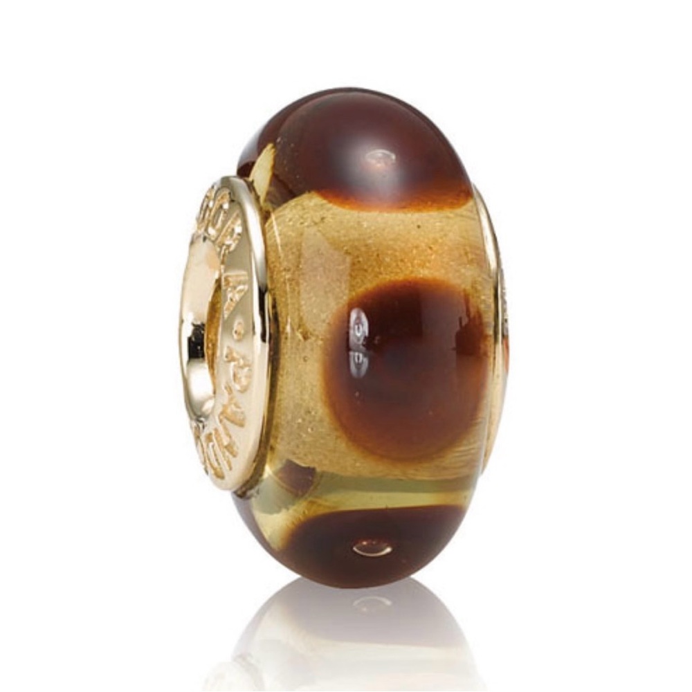 Pandora Retirec Brown Mystic 14k Gold Murano